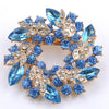 Crystal Rhinestone Gold Plated Chinese Redbud Flower Brooch Pins Jewelry