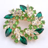 Crystal Rhinestone Gold Plated Chinese Redbud Flower Brooch Pins Jewelry