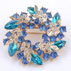 Crystal Rhinestone Gold Plated Chinese Redbud Flower Brooch Pins Jewelry