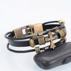 Genuine Leather Religious Cross Charm Bracelets