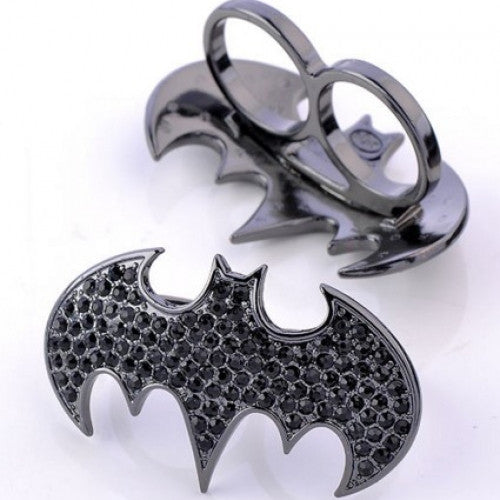 Batman Logo Charm Double Finger Ring