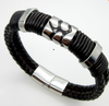 Stainless Steel Rope Chain Charm Leather Bracelets